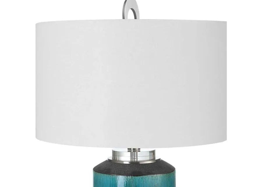 MAUI AQUA BLUE/WHITE TABLE LAMP