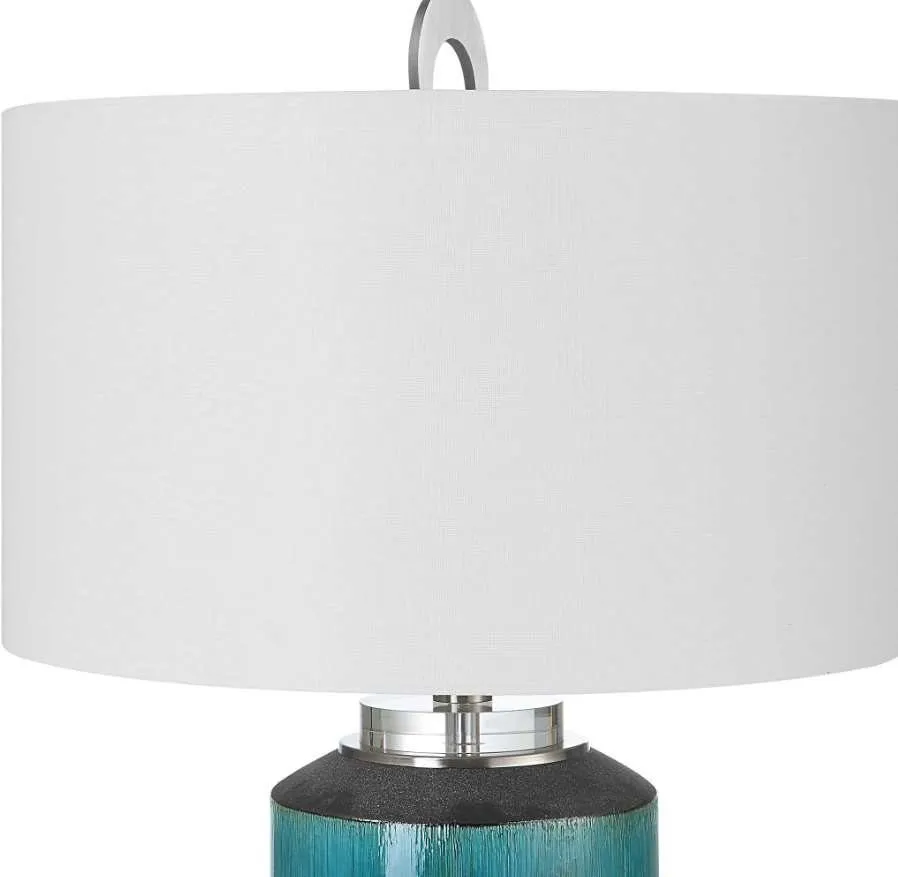 MAUI AQUA BLUE/WHITE TABLE LAMP