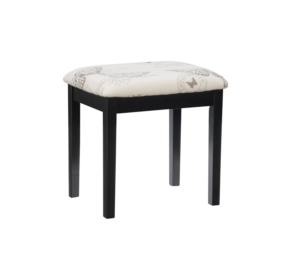 BLACK BUTTERFLY VANITY AND STOOL
