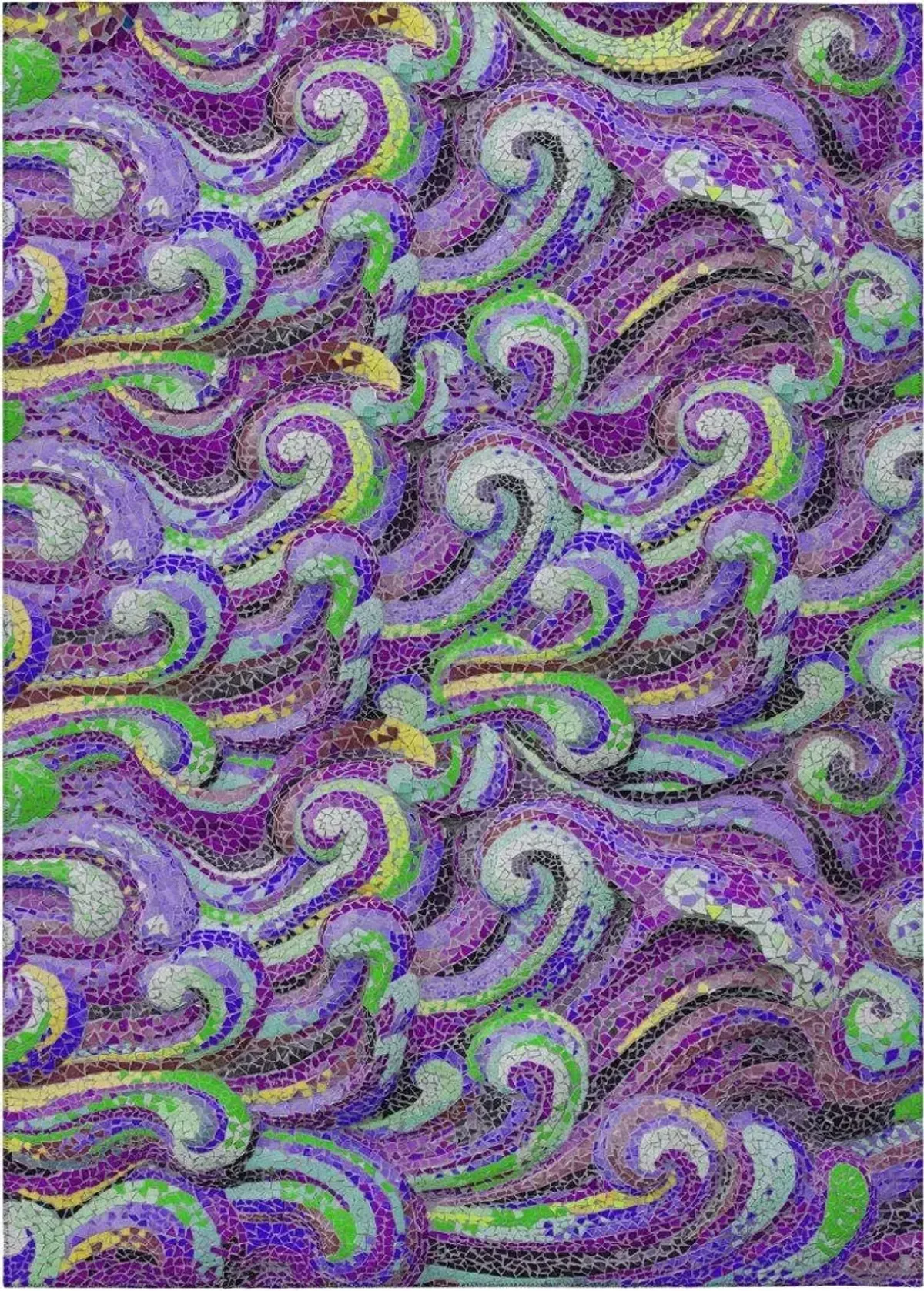 Dalyn Psychedelic Violet Swirls Vibrant Mosaic Whirlpool 5'X8' Area Rug