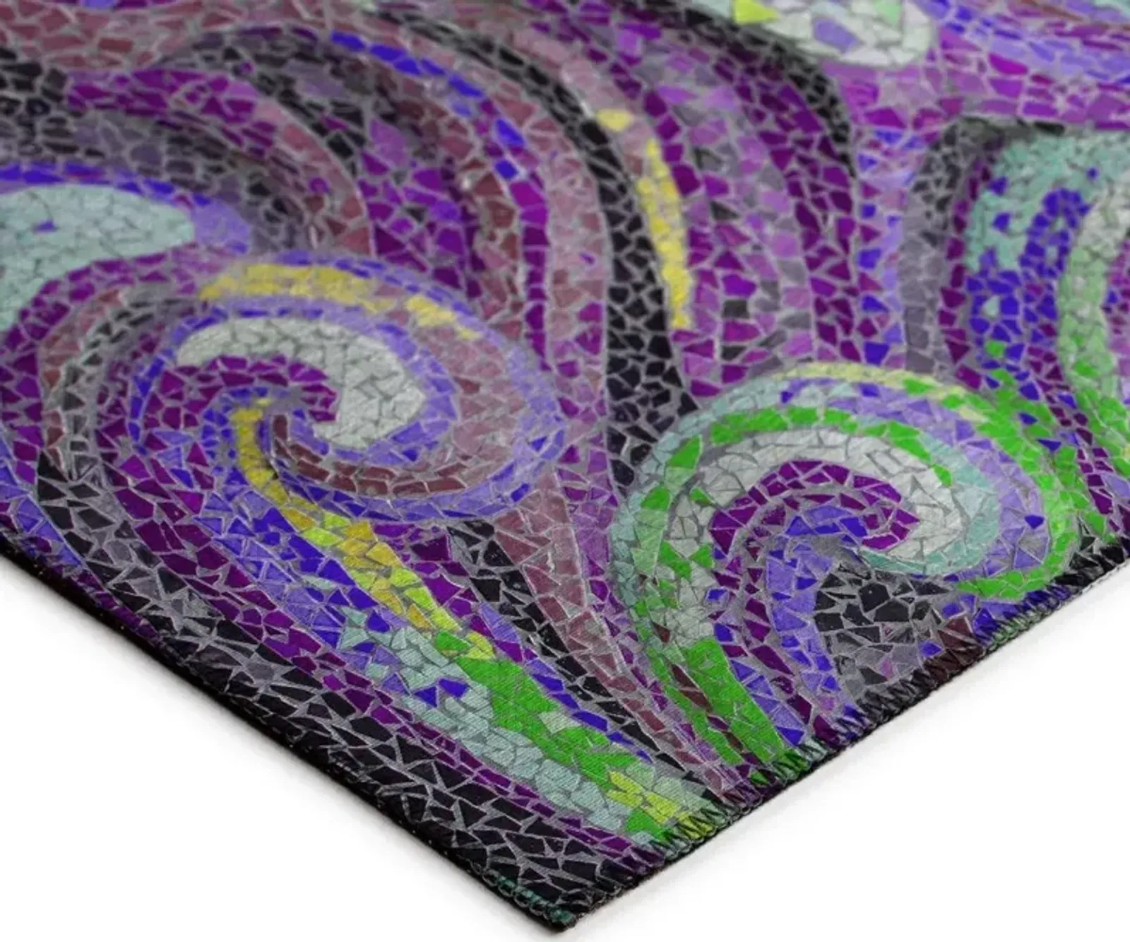 Dalyn Psychedelic Violet Swirls Vibrant Mosaic Whirlpool 5'X8' Area Rug