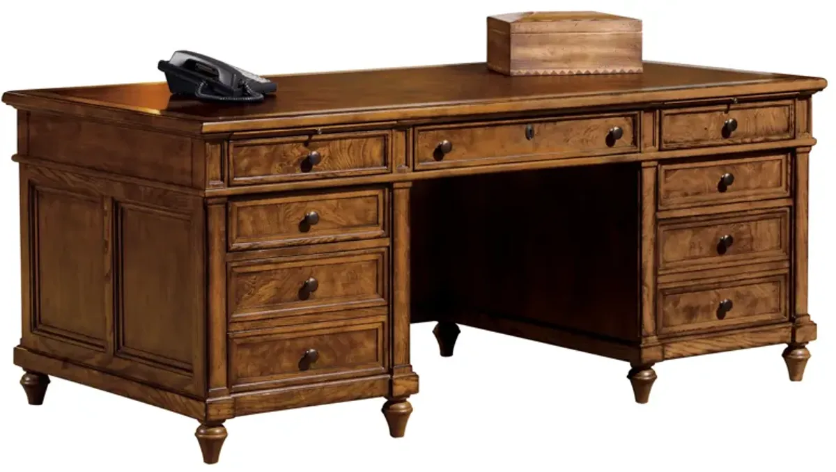 Hekman Executive Desk Ash Burl Urban