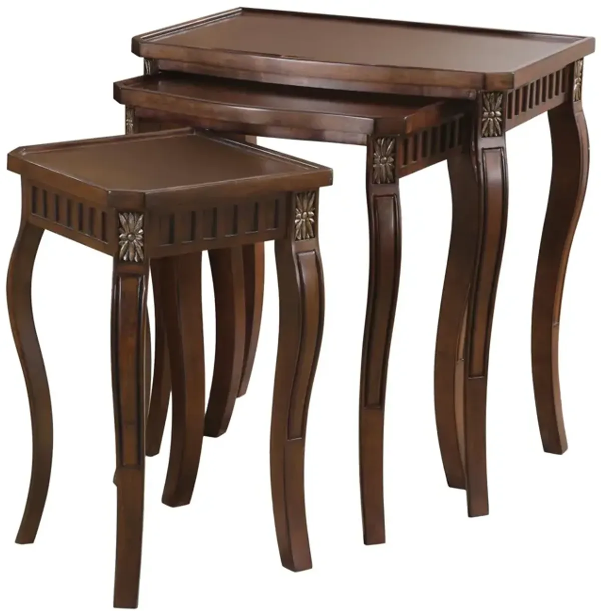 Coaster Daphne 3-Piece Rectangular Wood Nesting Table Set Warm Brown