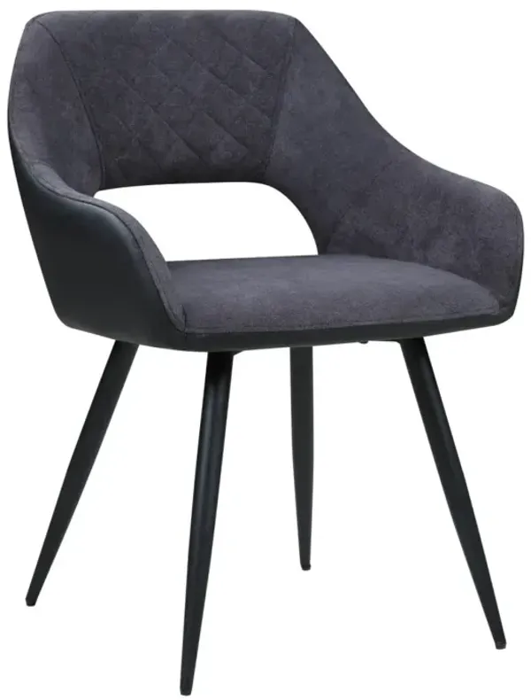 Chintaly Henriet Grey Contemporary Open-Back Side Chair