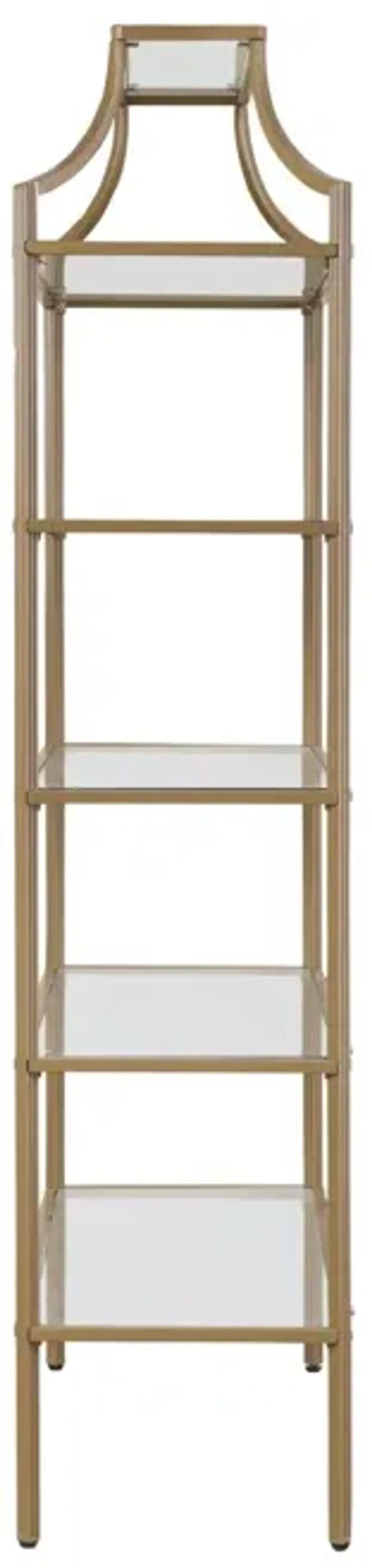 Coaster Serena 70 Inch 5-Shelf Glass Bookshelf Gold