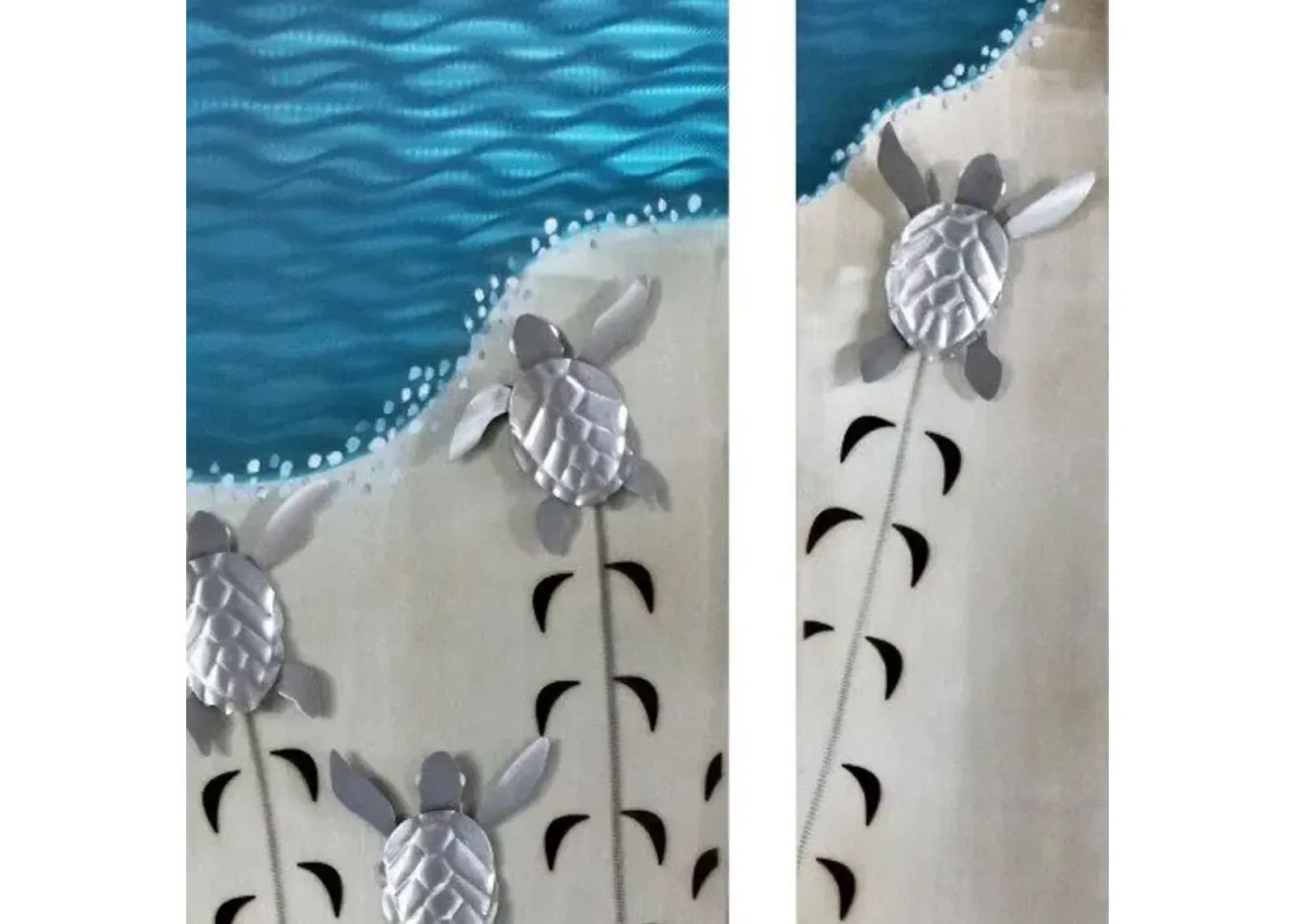 Copper Art Baby Sea Turtles Making Tracks Metal Wall Art