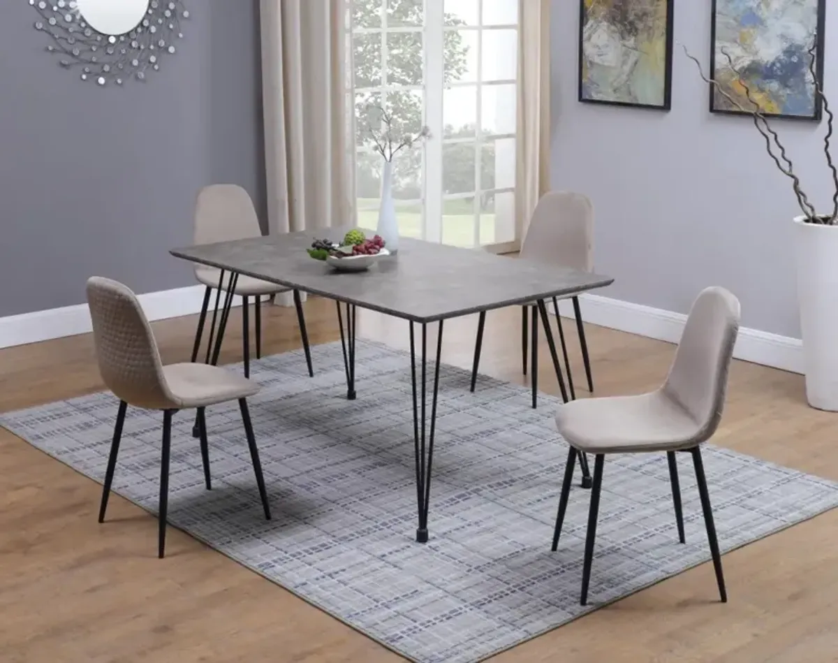 Chintaly Heather Contemporary Dining Set with Laminated Wooden Top & 4 Chairs