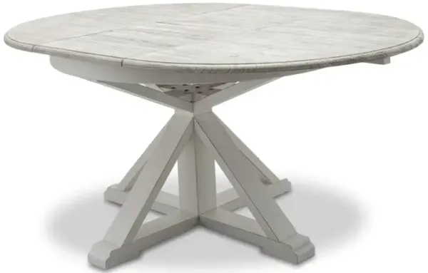 Seawinds Islamorada Distressed Taupe Round Dining Table with Butterfly Leaf