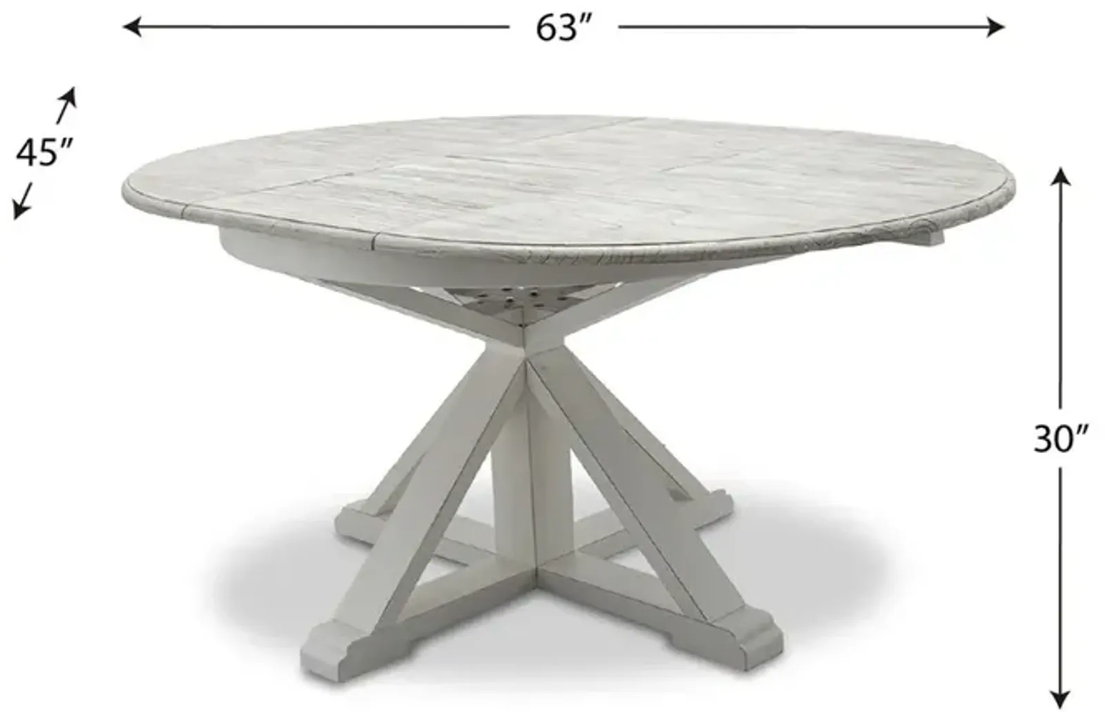 Seawinds Islamorada Distressed Taupe Round Dining Table with Butterfly Leaf