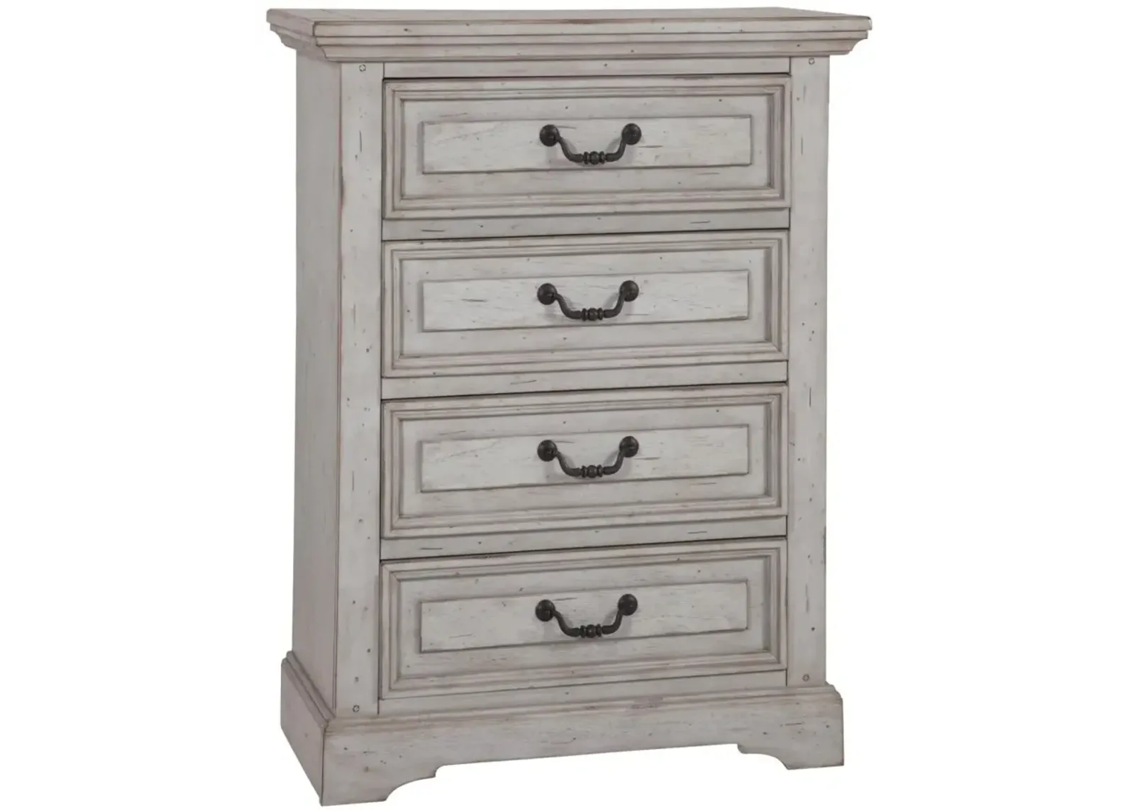 American Woodcrafters Stonebrook 4-Drawer Light Distressed Antique Gray Chest