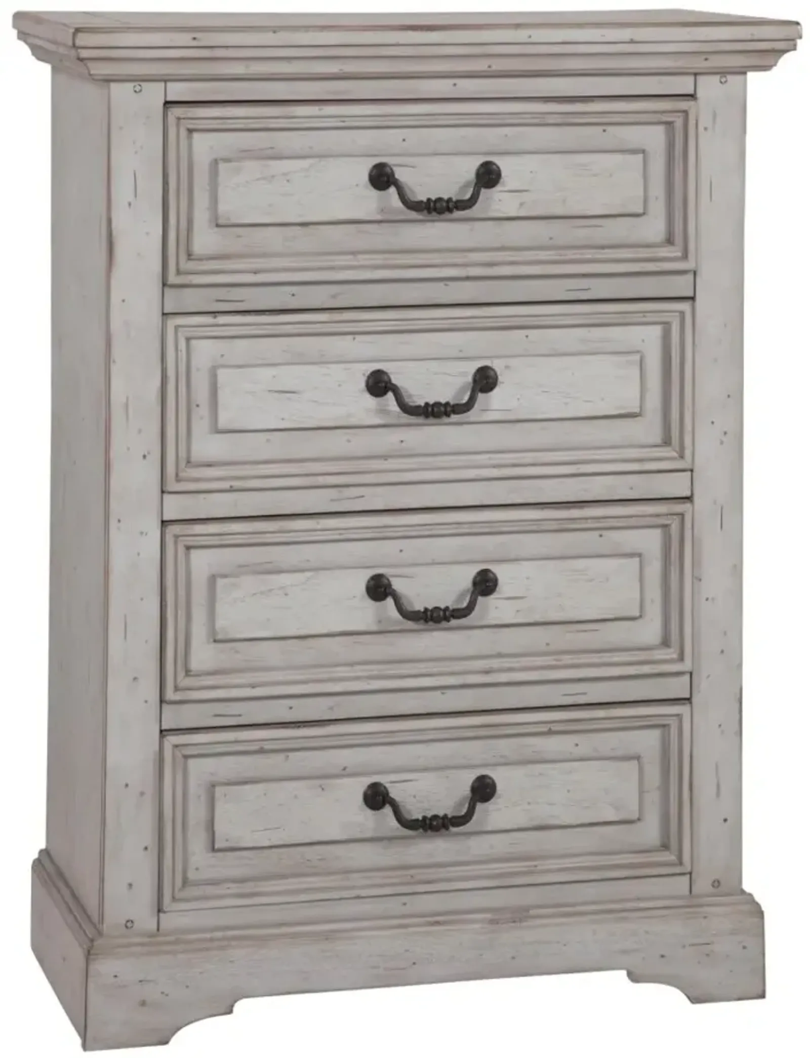 American Woodcrafters Stonebrook 4-Drawer Light Distressed Antique Gray Chest