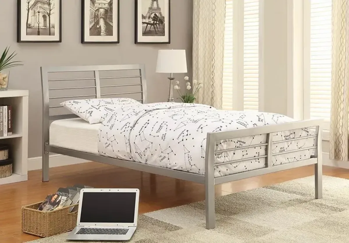 Coaster Cooper Metal Twin Open Frame Bed Silver