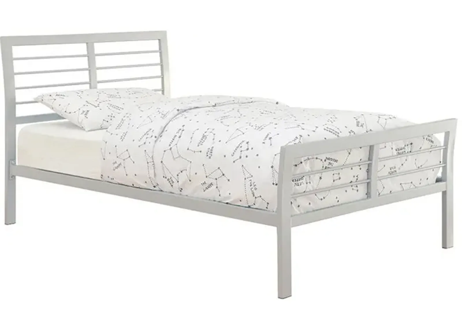 Coaster Cooper Metal Twin Open Frame Bed Silver