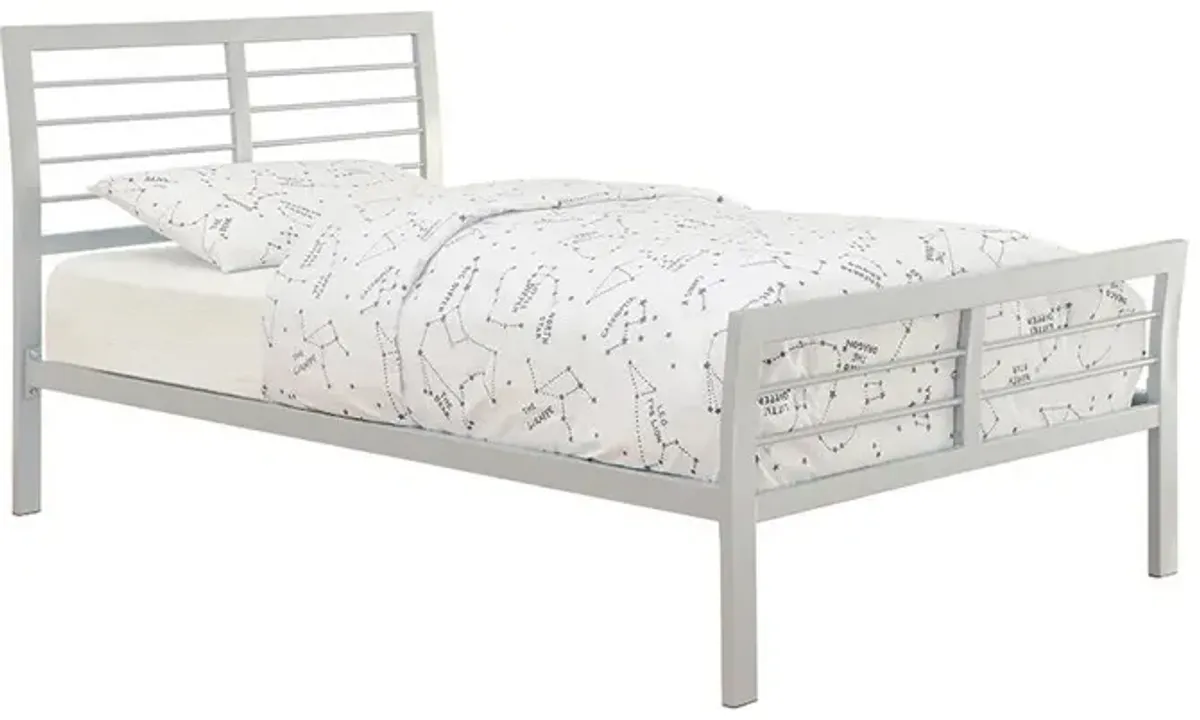 Coaster Cooper Metal Twin Open Frame Bed Silver