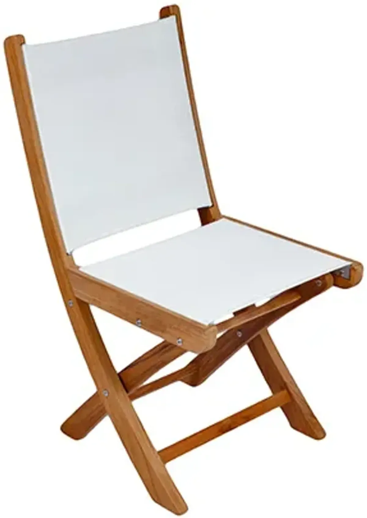 Royal Teak Sailmate Outdoor White Sling Folding Side Chair