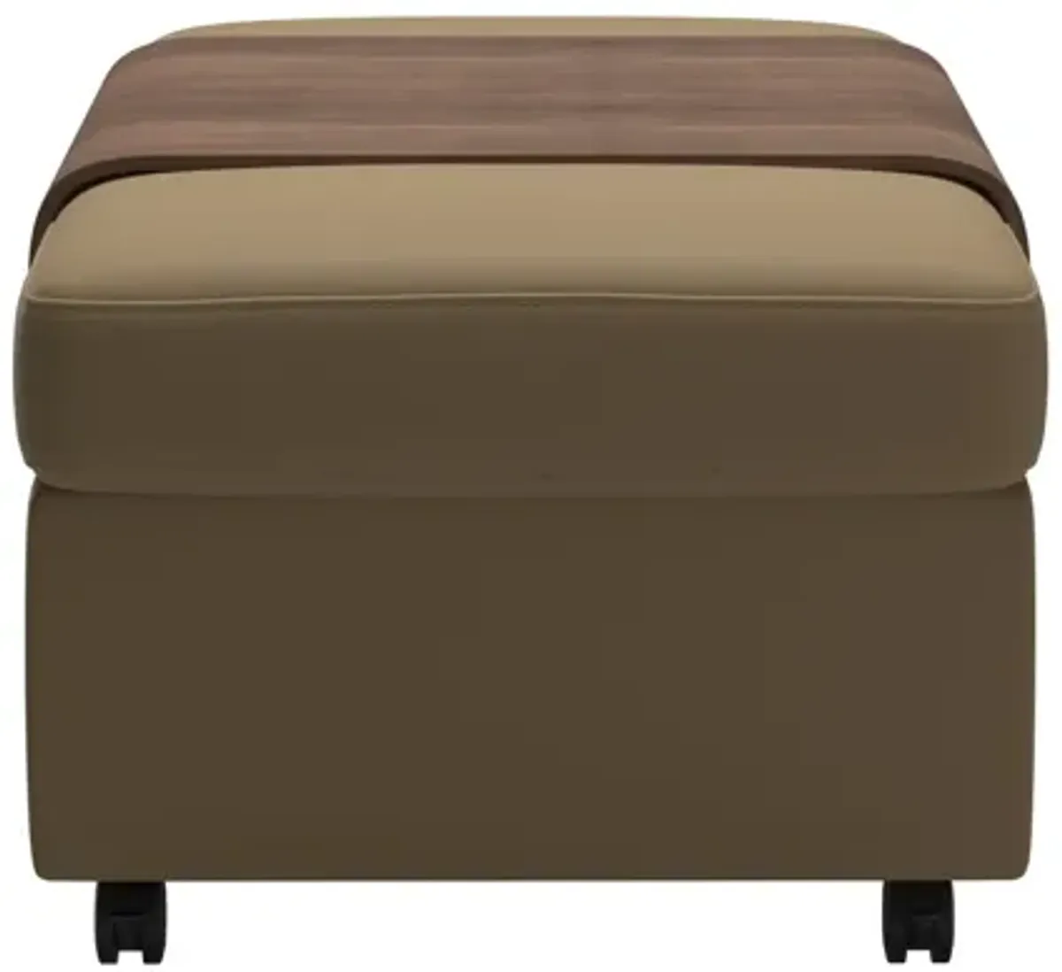 Stressless Aurora Double Ottoman with Table in Paloma Sand & Walnut Finish