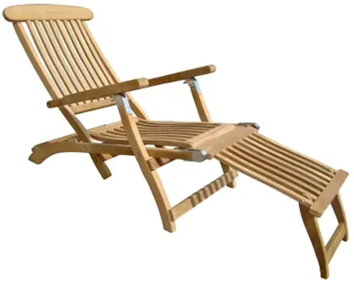 Royal Teak Steamer Chaise Outdoor Lounger Chair