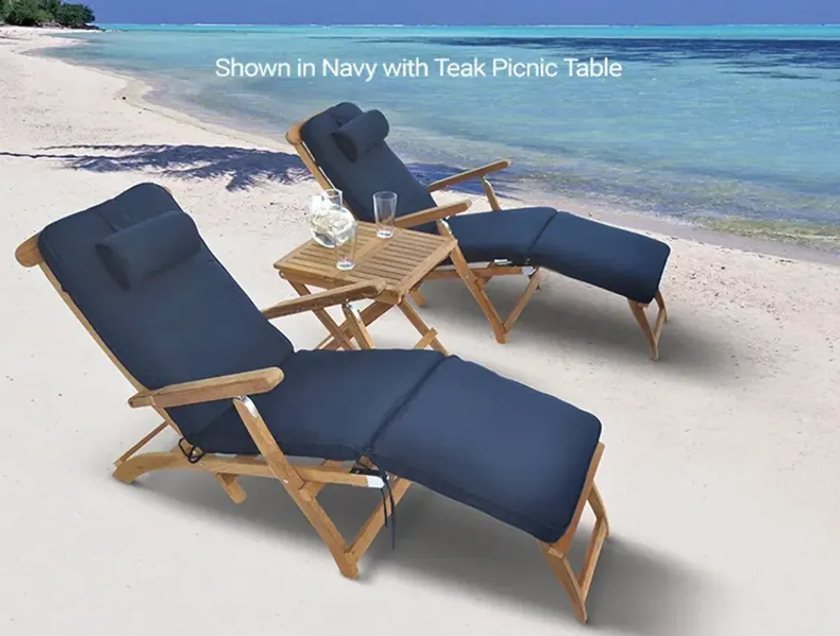 Royal Teak Steamer Chaise Outdoor Lounger Chair