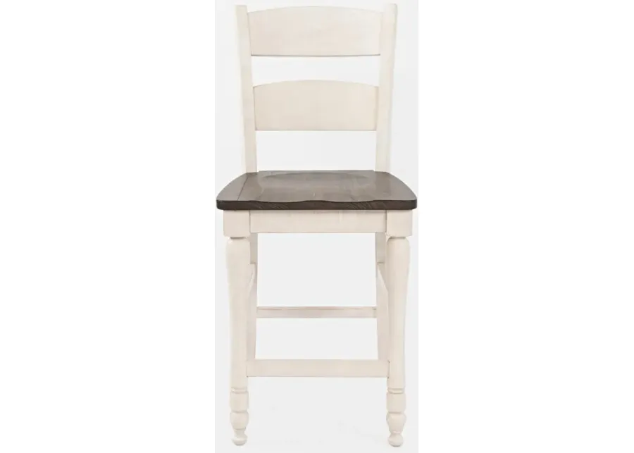 MADISON COUNTY LADDERBACK STOOL VINTAGE WHITE