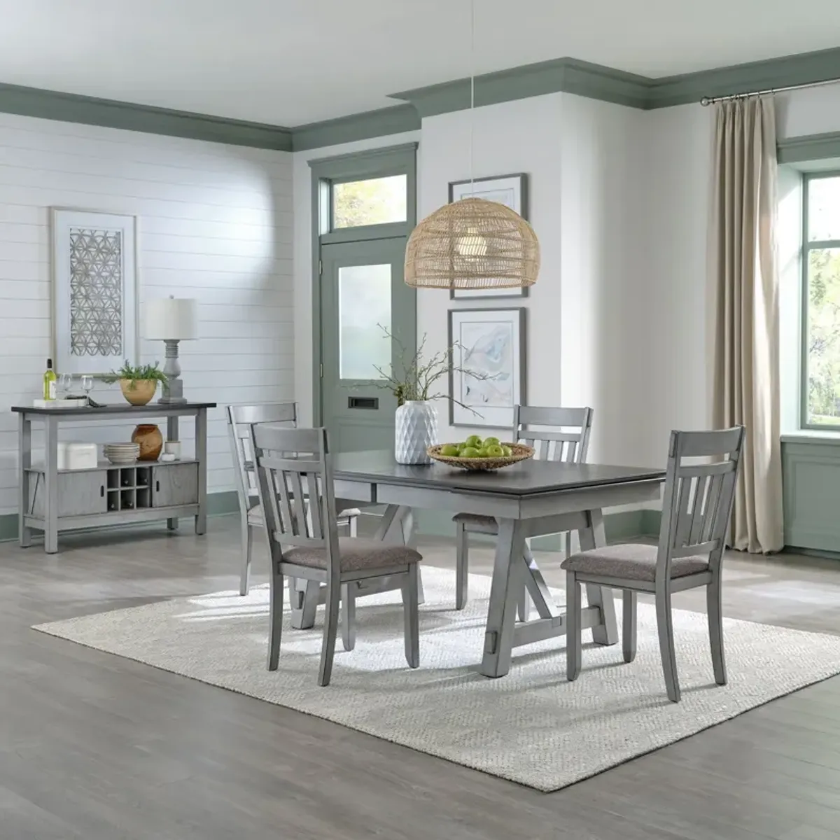 Liberty Furniture Newport 5-Piece Grey/Smokey Grey Casual Dining Table Set