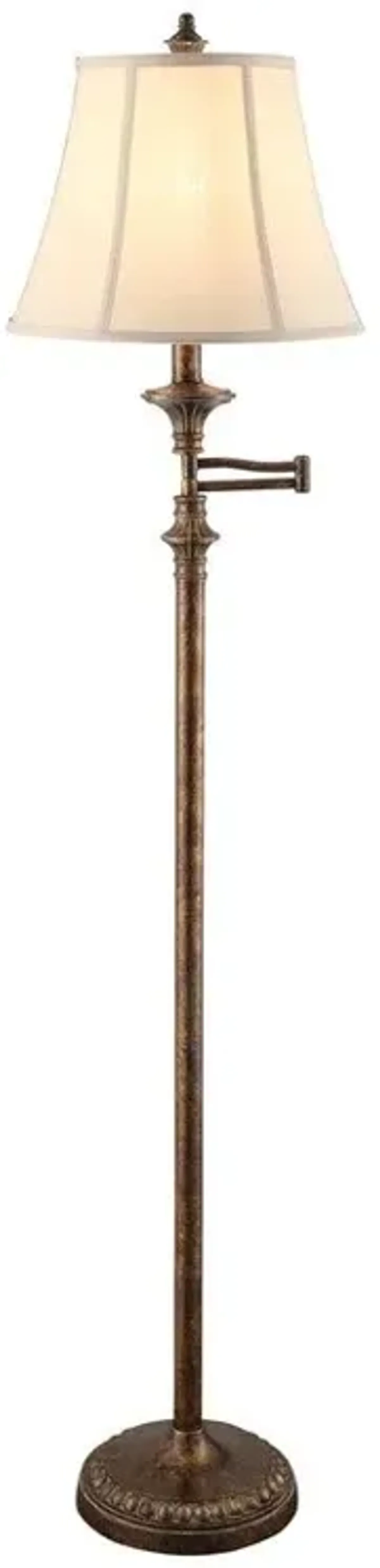 Crestview Barton New Bronze Swing Arm Floor Lamp