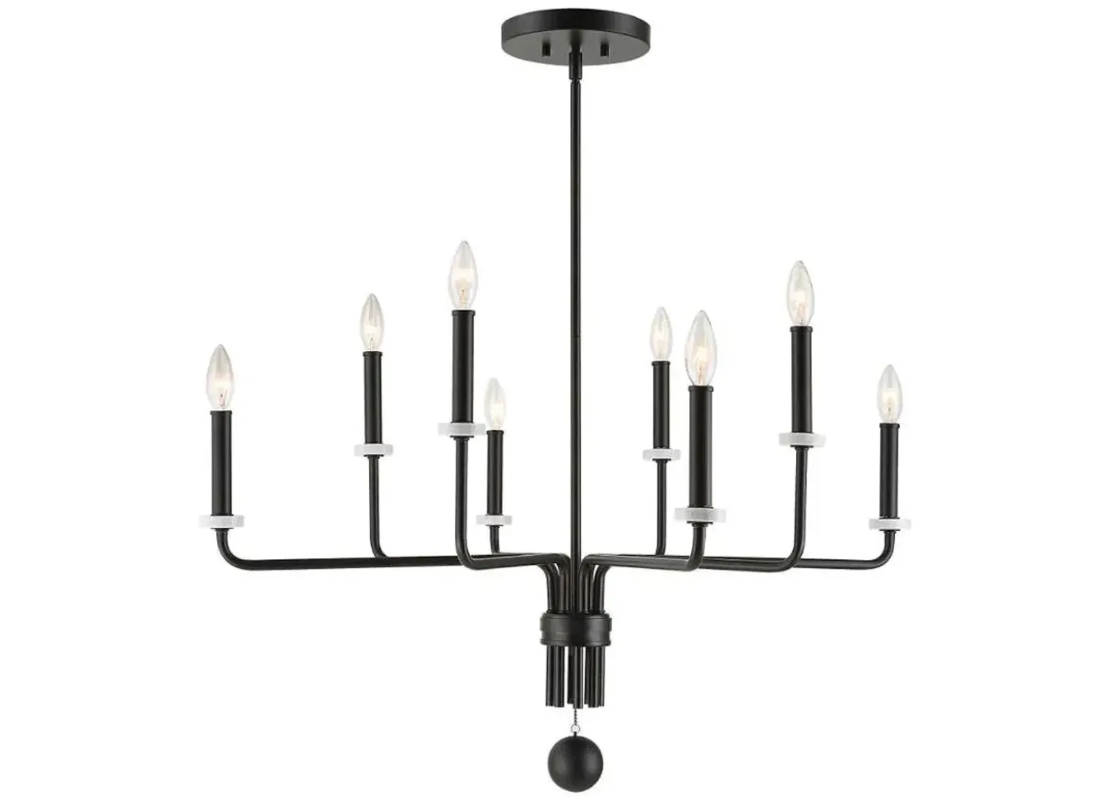 EBONY ELEGANCE 8-LIGHT MATTE BLACK CHANDELIER