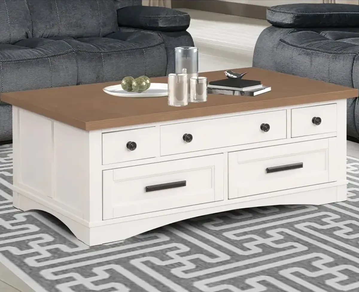 Parker House Americana Modern Collection Cocktail Table in Cotton Finish