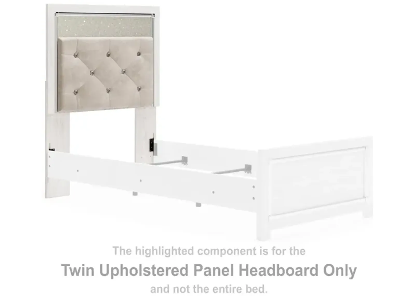 Ashley Altyra White Twin Upholstered Panel Headboard