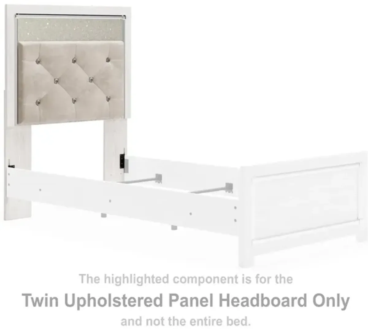 Ashley Altyra White Twin Upholstered Panel Headboard