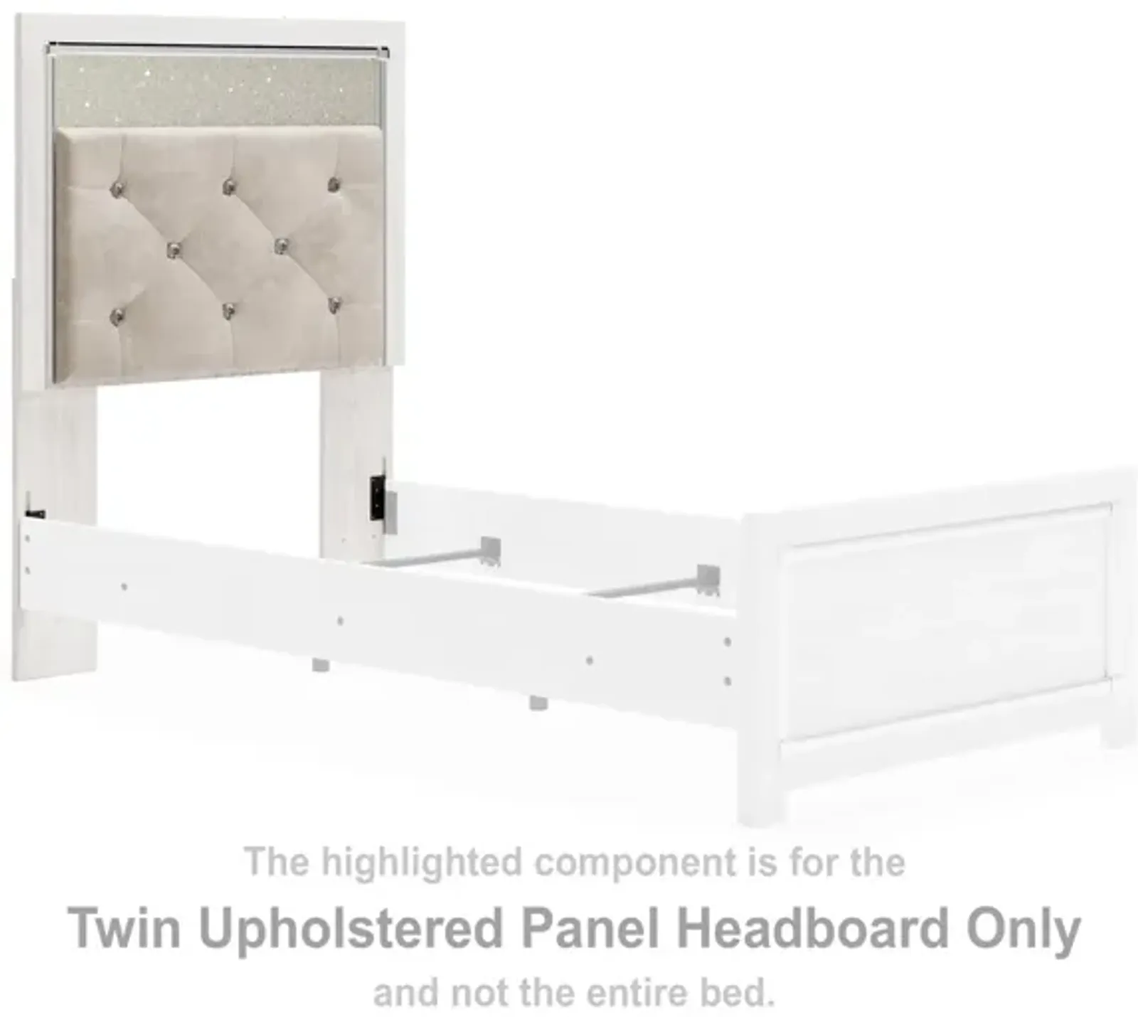 Ashley Altyra White Twin Upholstered Panel Headboard