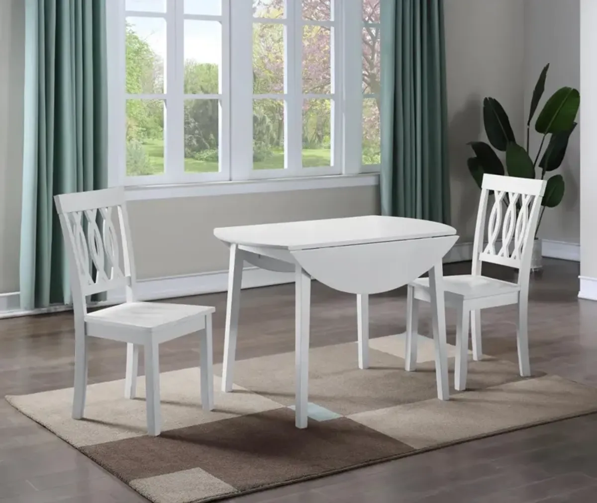 Steve Silver Naples 3-Piece Drop-Lef Table Set In Antique White