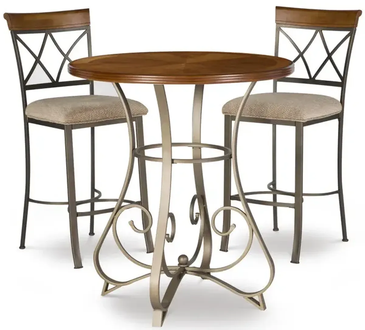 Powell Hamilton 3-Piece Stationary Bar Stools & Table Set