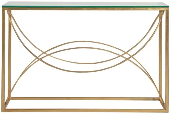 Artistica Home by Lexington Metal Designs Ellipse 54 Inch Modern Gold Leaf Console Accent Table