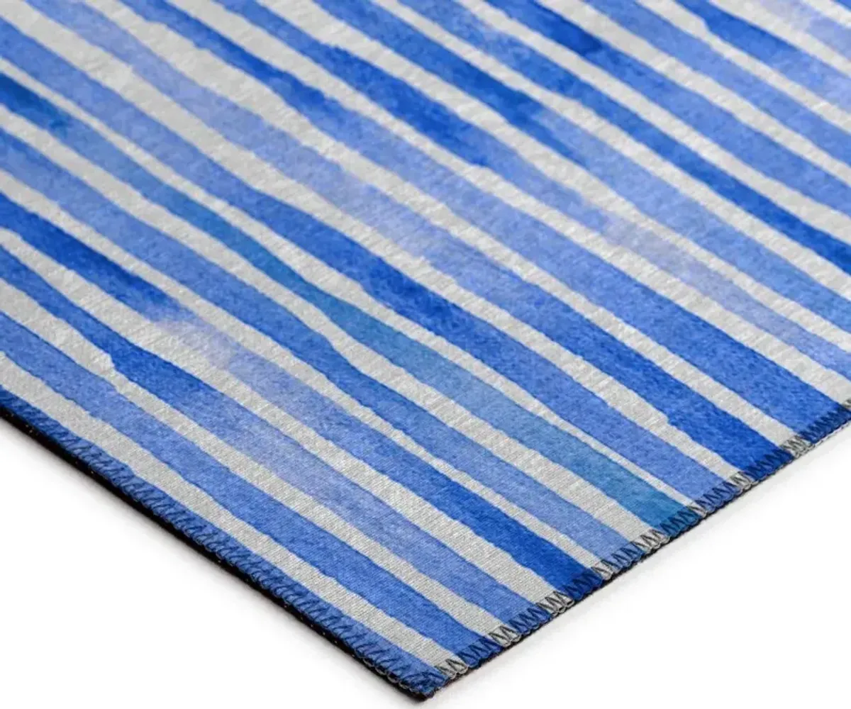 Dalyn Blue Rhythm Azure & Sky Watercolor Stripes 5'X8' Area Rug