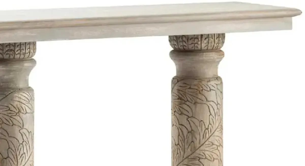 Crestview Castleberry White Console Table