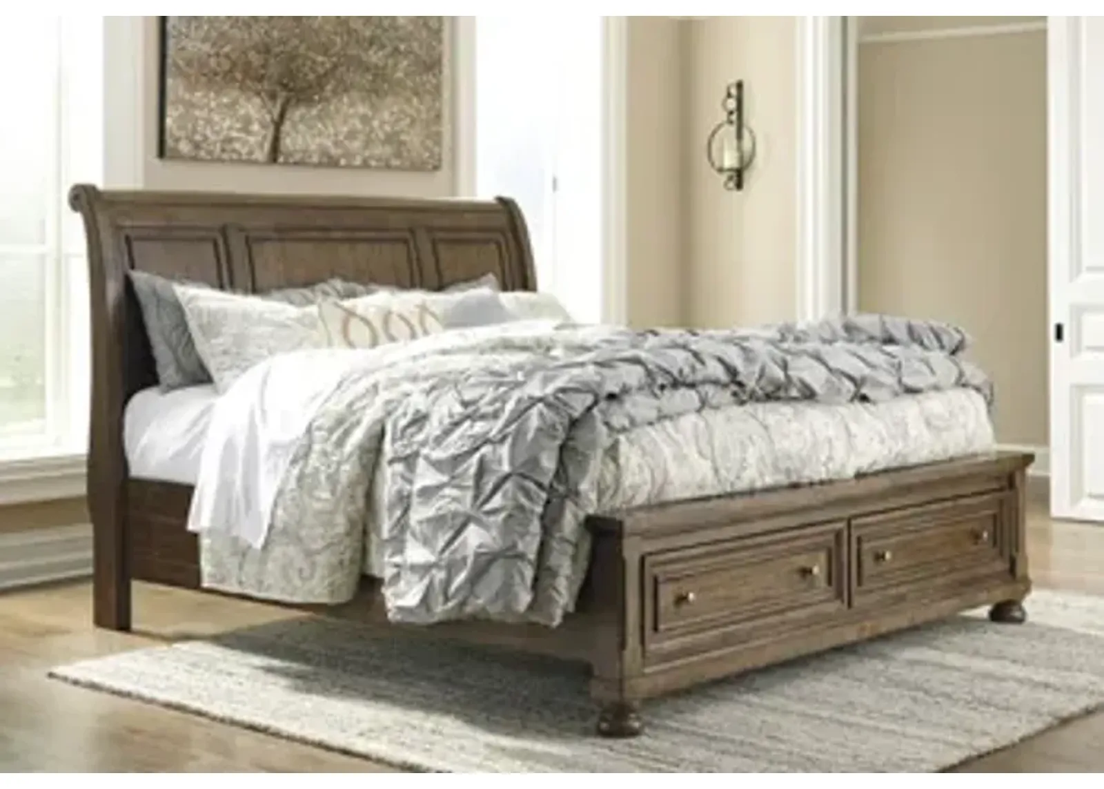 Ashley Flynnter Sleigh Medium Brown Queen Headboard