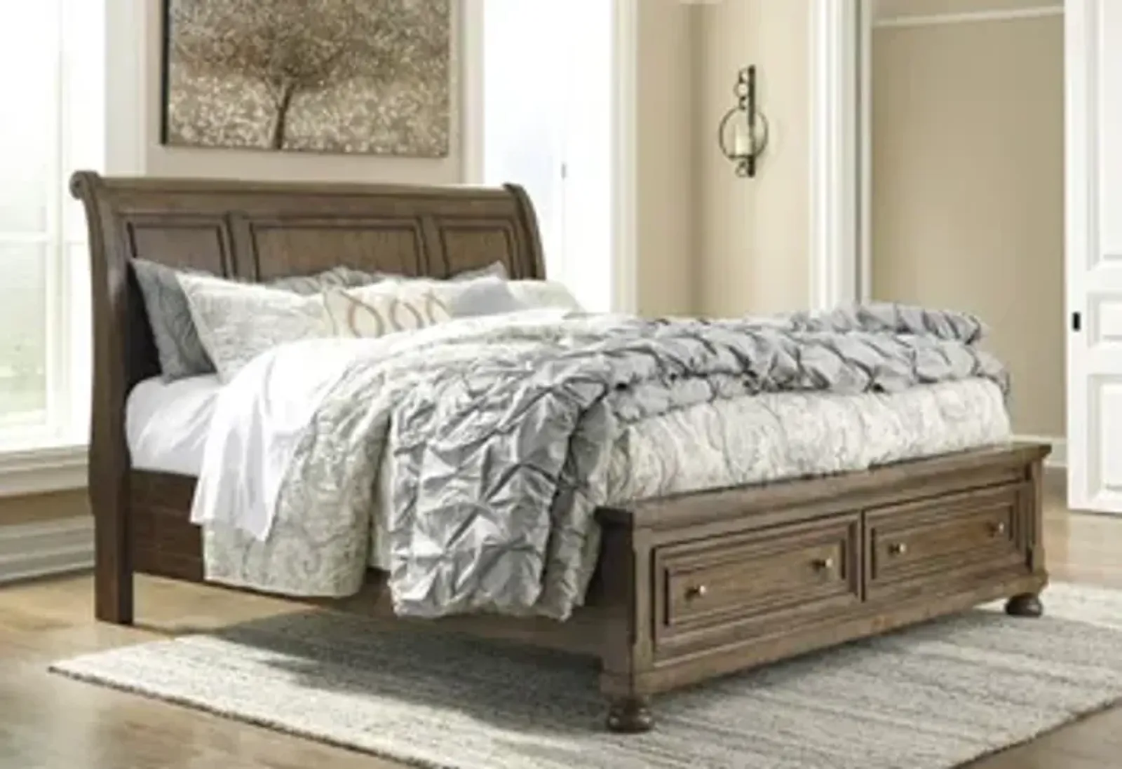 Ashley Flynnter Sleigh Medium Brown Queen Headboard