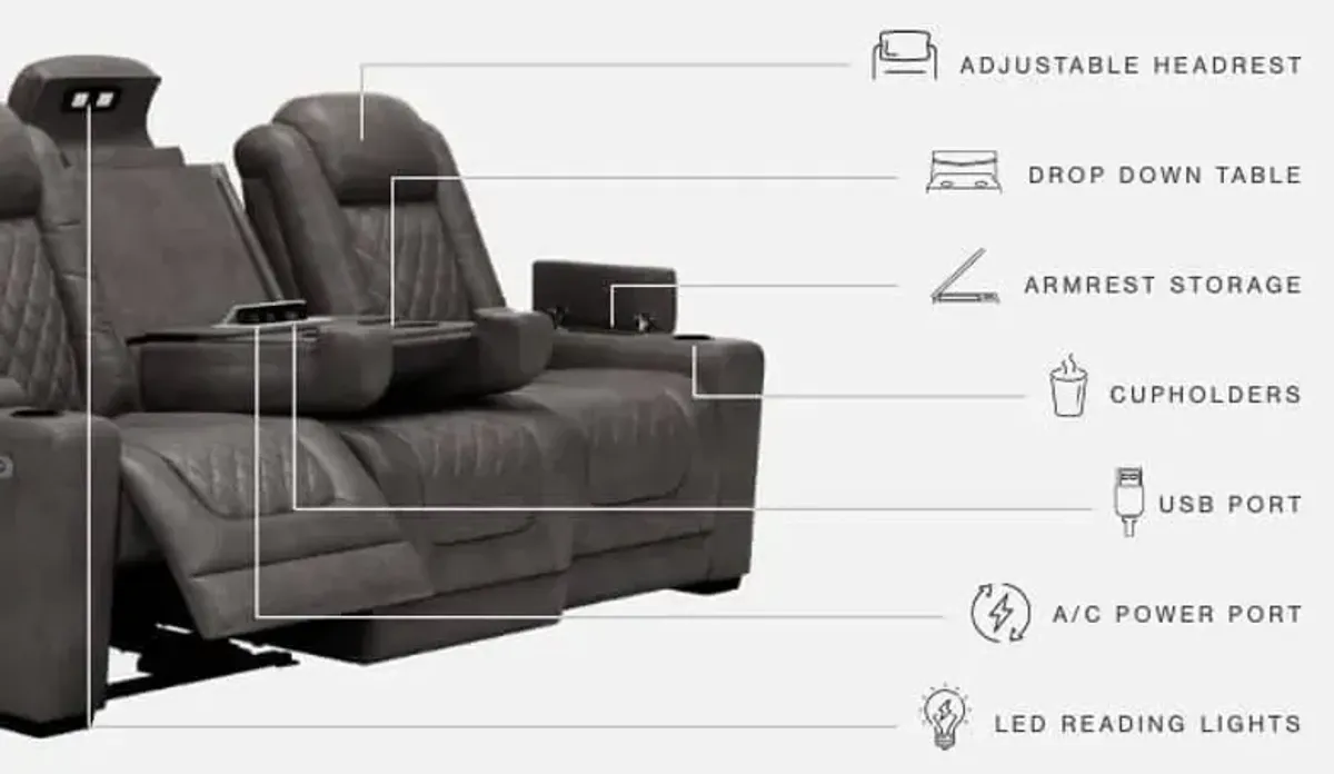 Ashley Hyllmont Gray Power Reclining Sofa