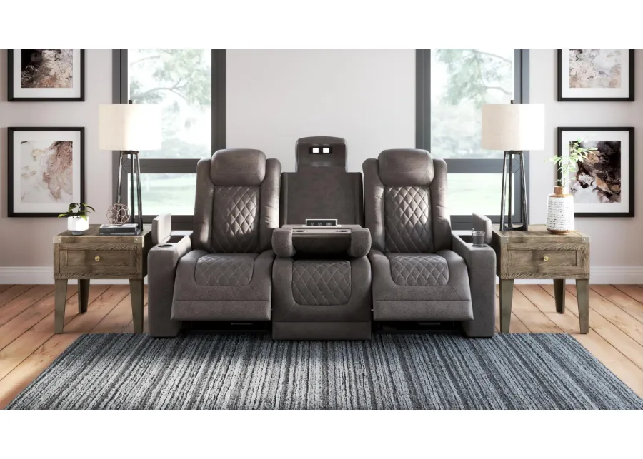 HYLLMONT POWER RECLINING SOFA GRAY SIGNATURE DESIGN