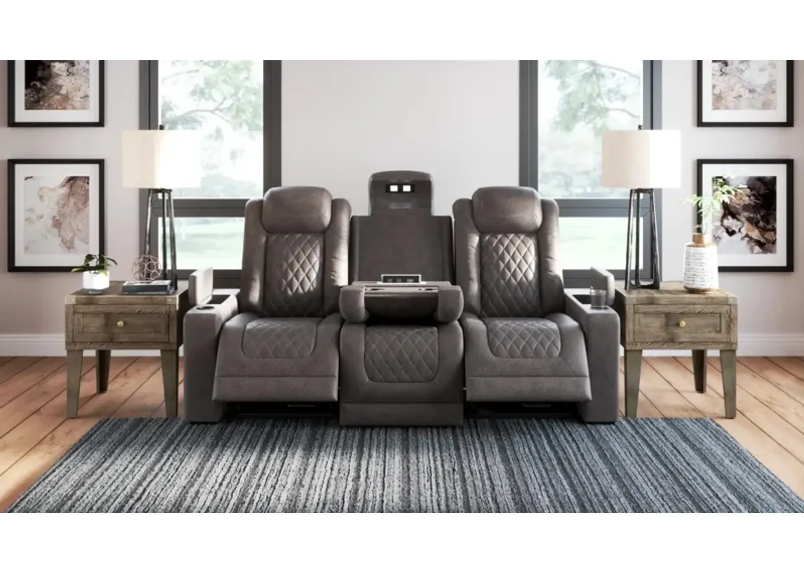 Ashley Hyllmont Gray Power Reclining Sofa