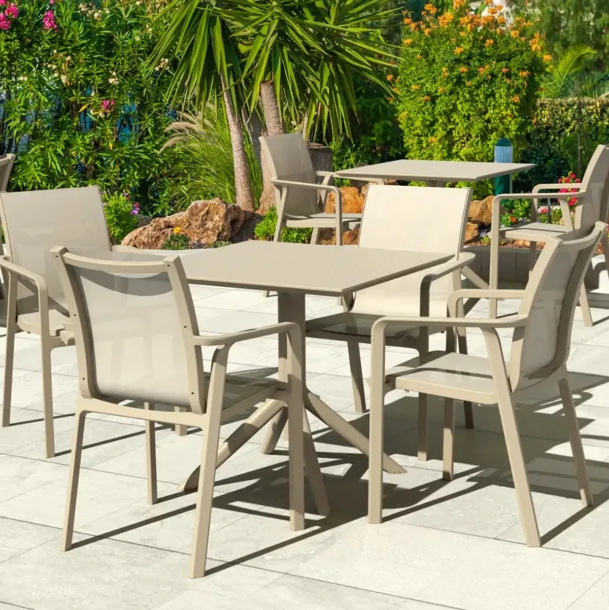 Compamia Pacific Taupe Sling Arm Patio Chair