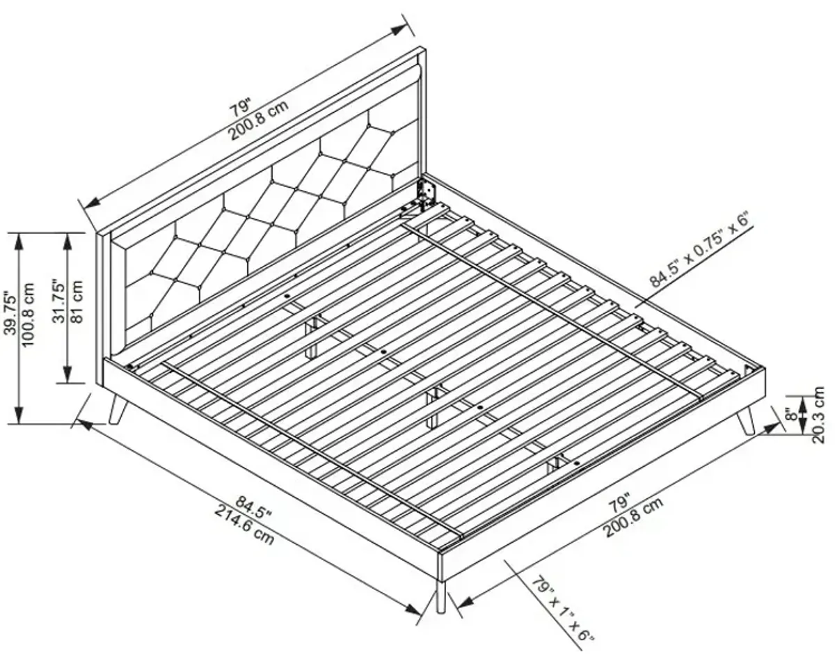 REID MID CENTURY OATMEAL PLATFORM KING BED