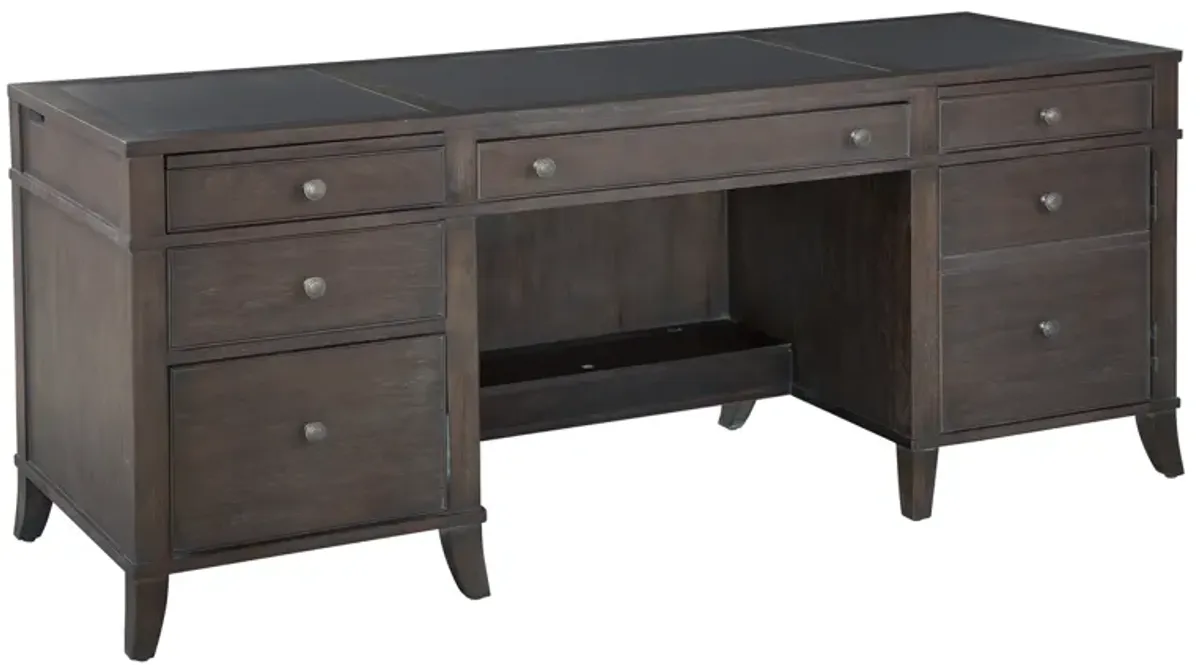 Hekman Executive Credenza Leather Paneled Urban