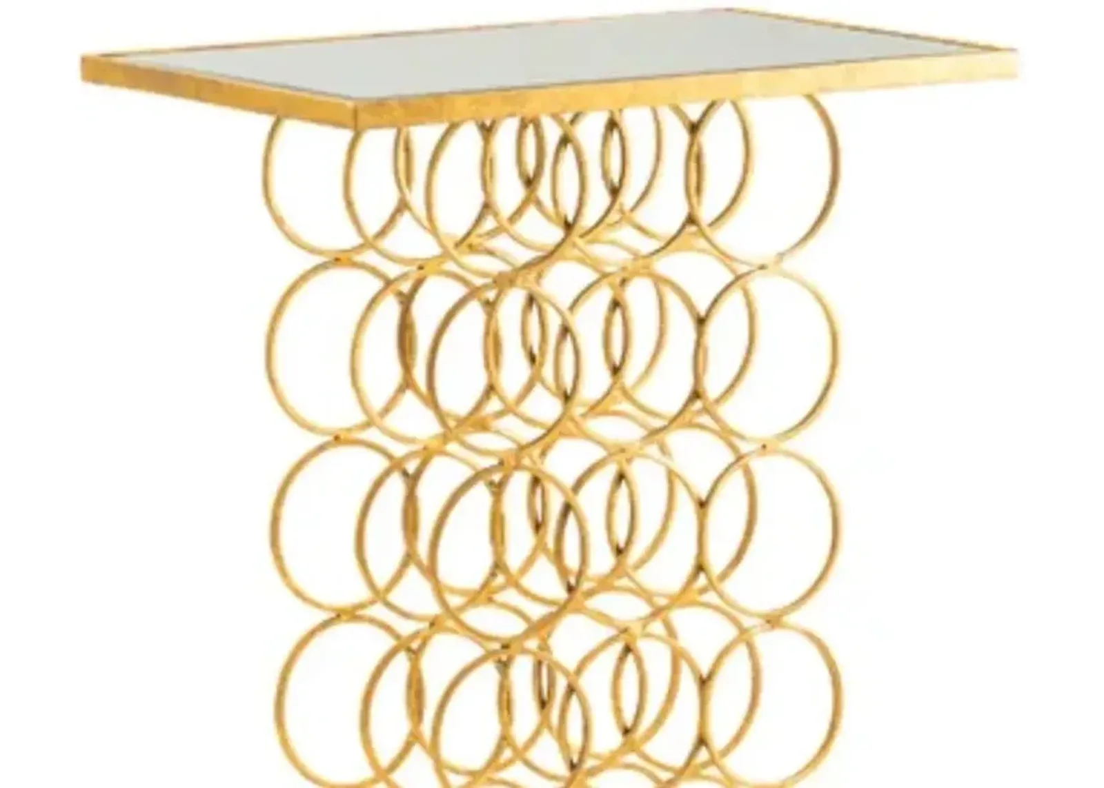 Crestview Melrose Gold/White Console Table