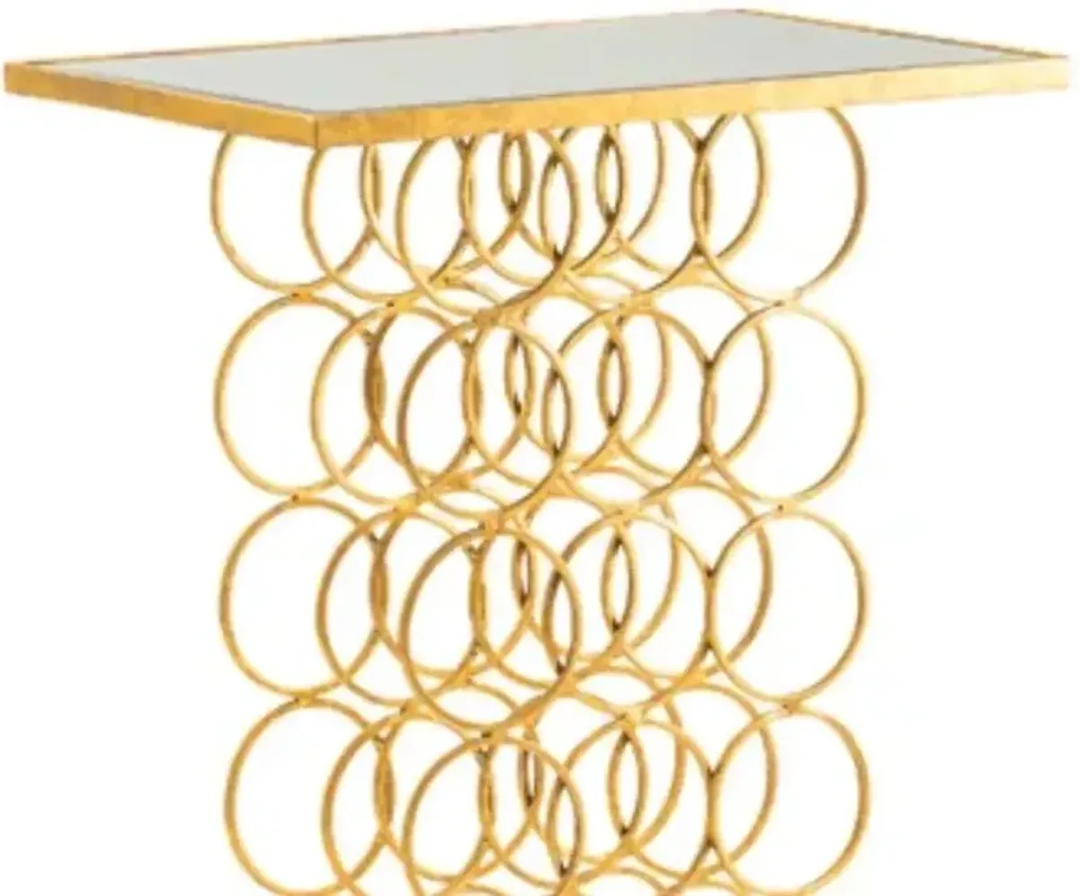 Crestview Melrose Gold/White Console Table