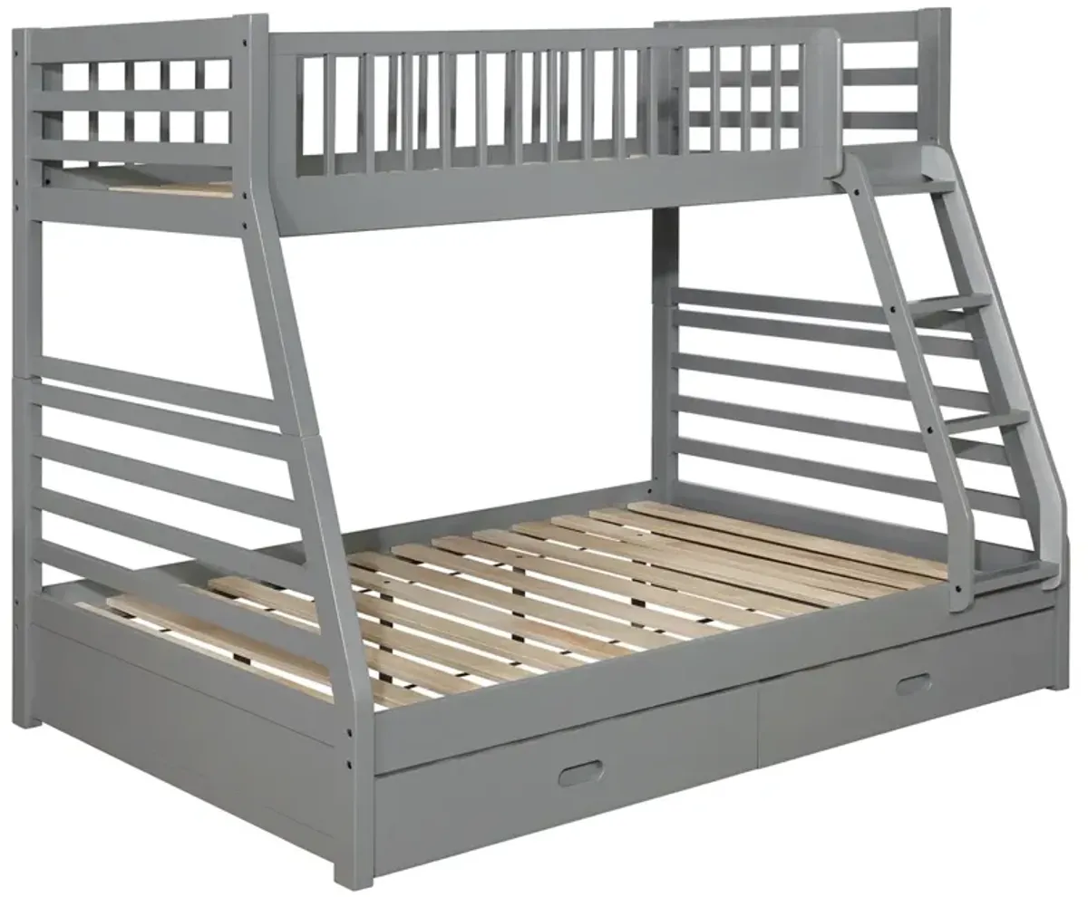 Coaster Ashton 2-Drawer Wood Twin Over Full Bunk Bed Grey