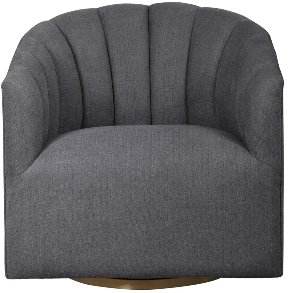 Uttermost Cuthbert Light Charcoal Gray Swivel Barrel Chair