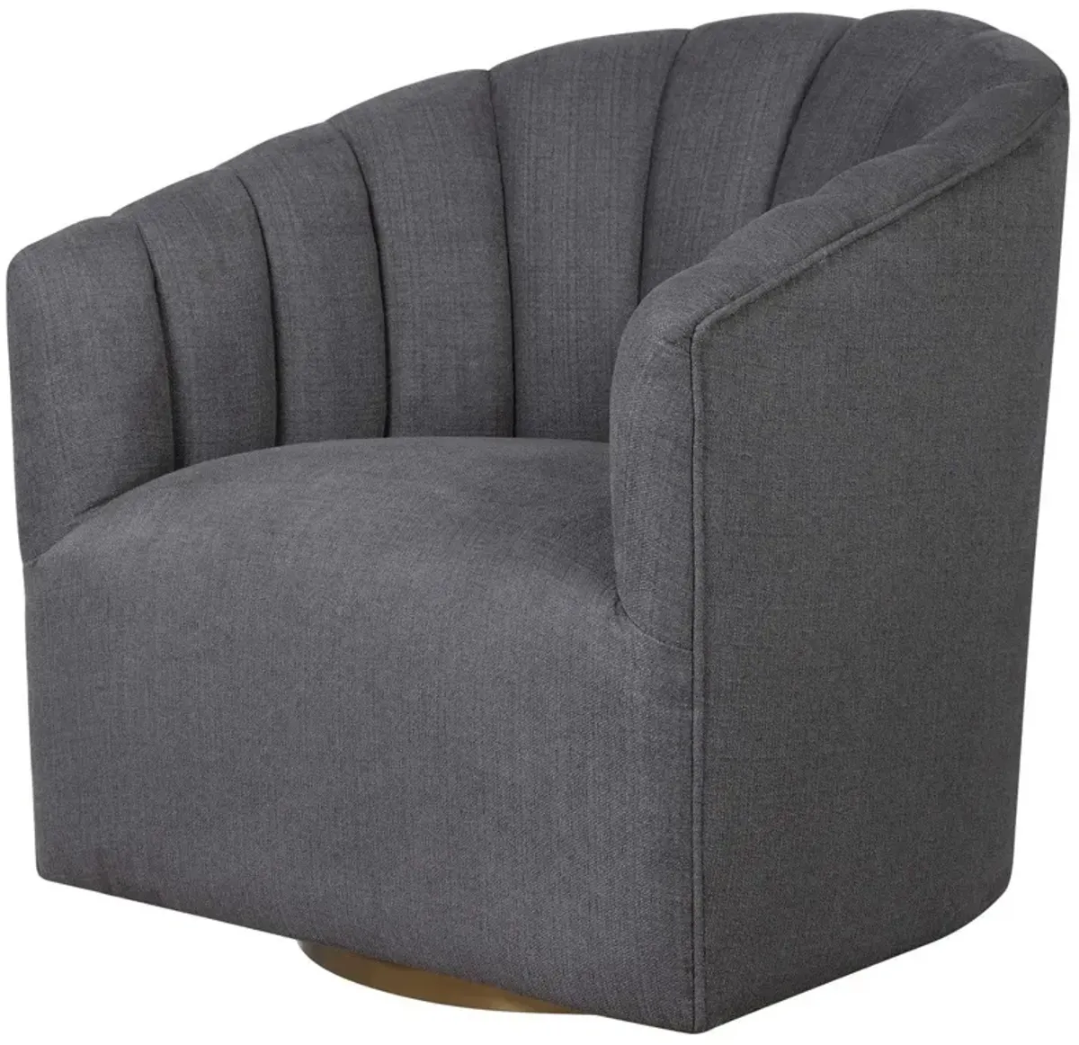 Uttermost Cuthbert Light Charcoal Gray Swivel Barrel Chair