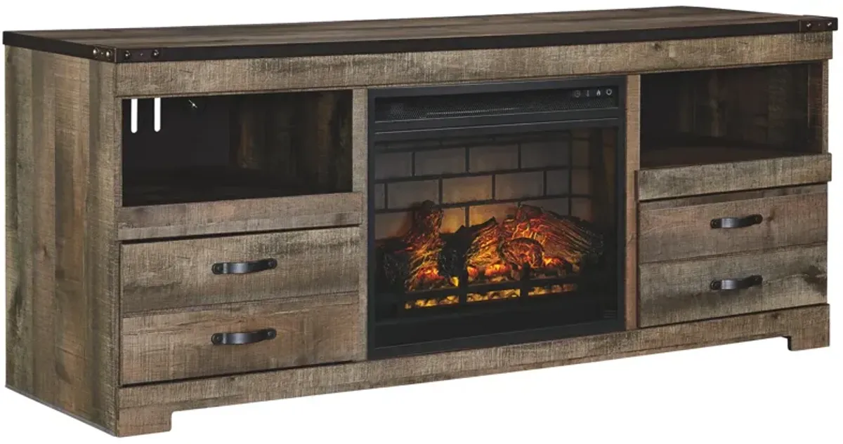 Ashley Trinell 63 Inch TV Stand with Electric Fireplace 5386 BTU/1500W Brown