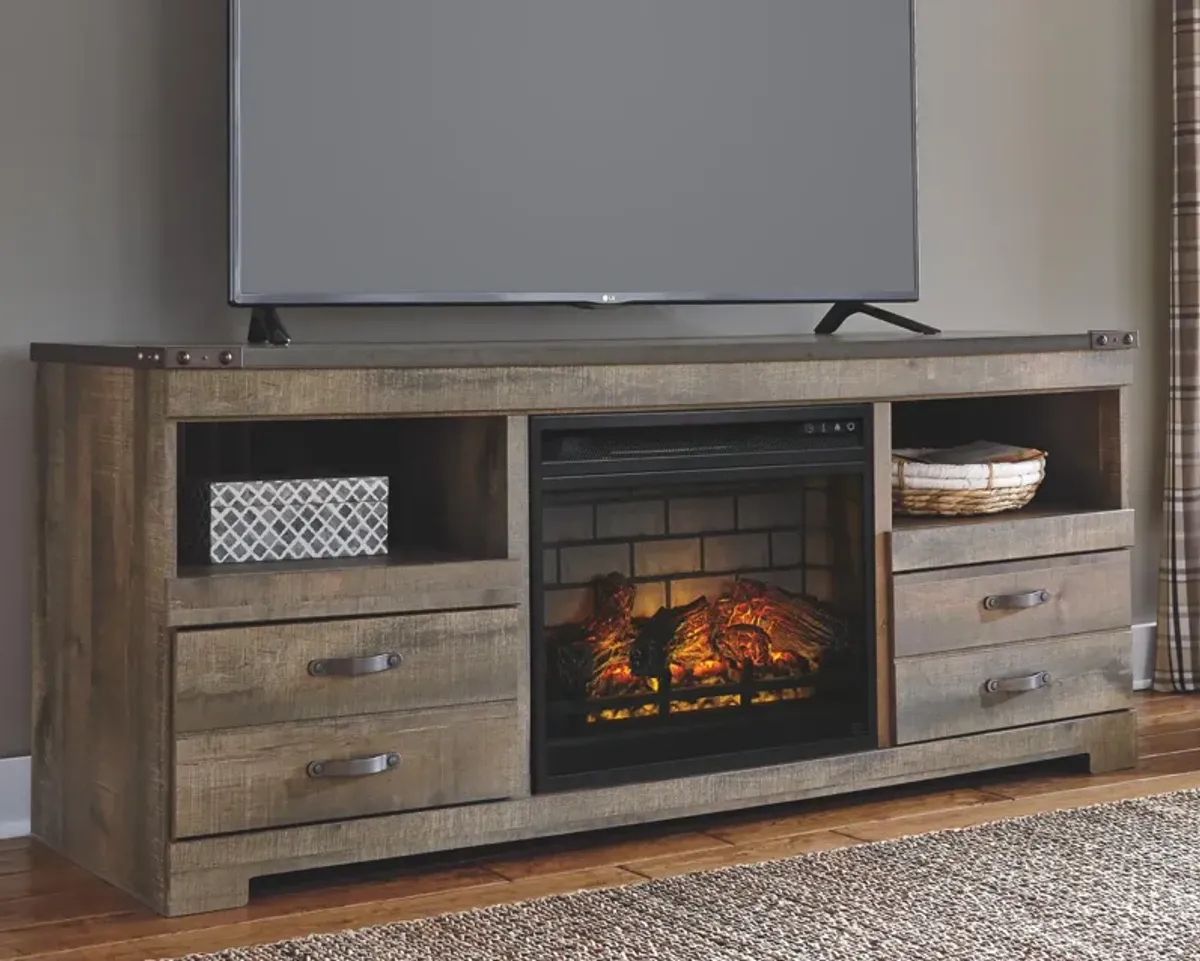 Ashley Trinell 63 Inch TV Stand with Electric Fireplace 5386 BTU/1500W Brown